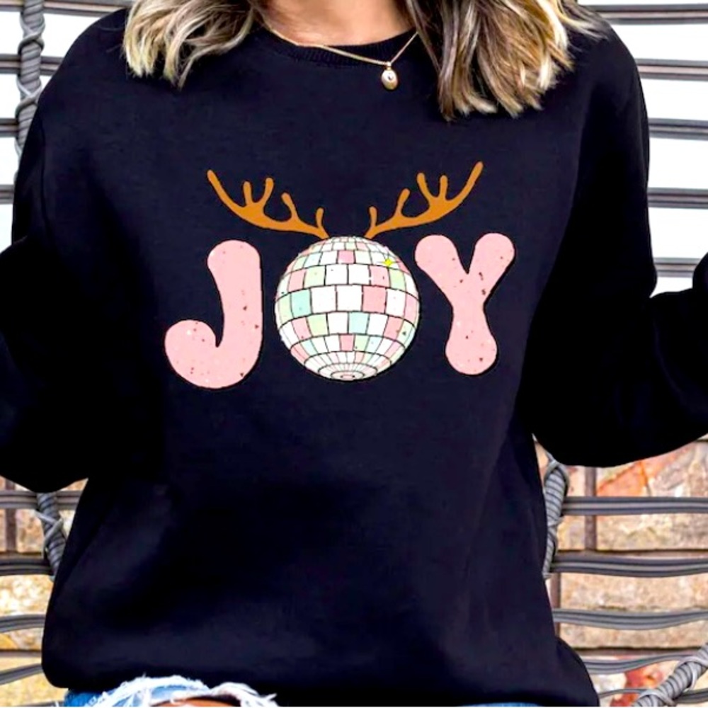 Joy Christmas Holiday Crewneck Sweatshirt S M L XL